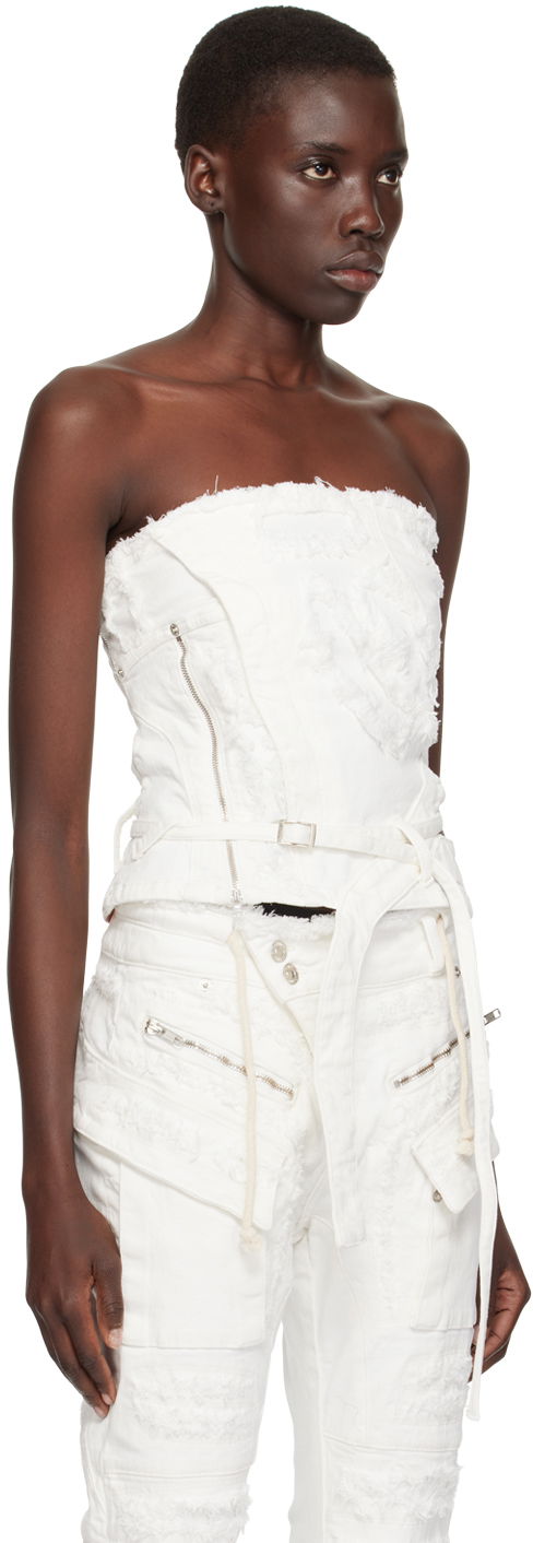 Majica bez rukava Ottolinger Ottolinger Belt Denim Tank Top Bijela | 1704801, 1