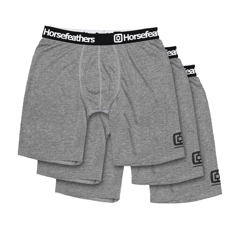 Bokserice Horsefeathers Boxers Dynasty Long 3-Pack Boxer Shorts Heather Gray Siva | AM195C