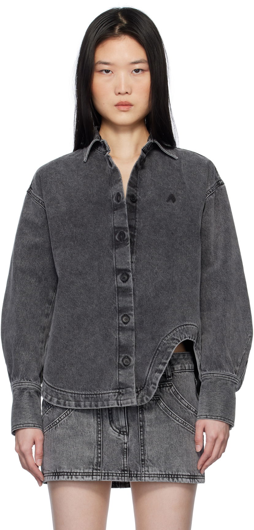 Košulja The Attico Attico Eliza Denim Shirt Siva | 250WCB00074 DDD104AA