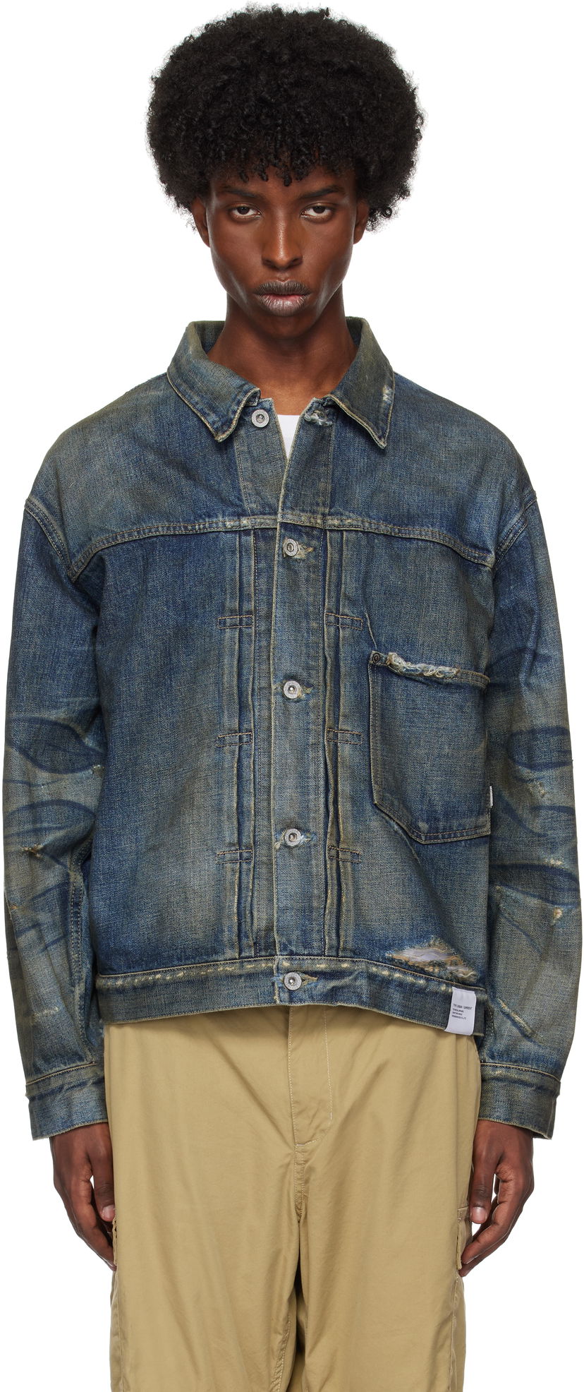 Jakna Neighborhood Denim Jacket Plava | 242XBNH-JKM01