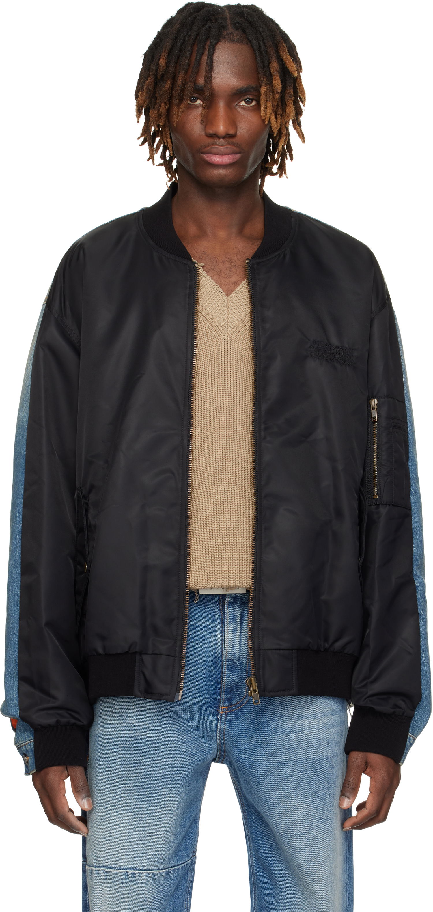 Bomber jakna Maison Margiela MM6 Maison Margiela Sports Denim Bomber Jacket Crna | SH0AM0044 MTN038, 0