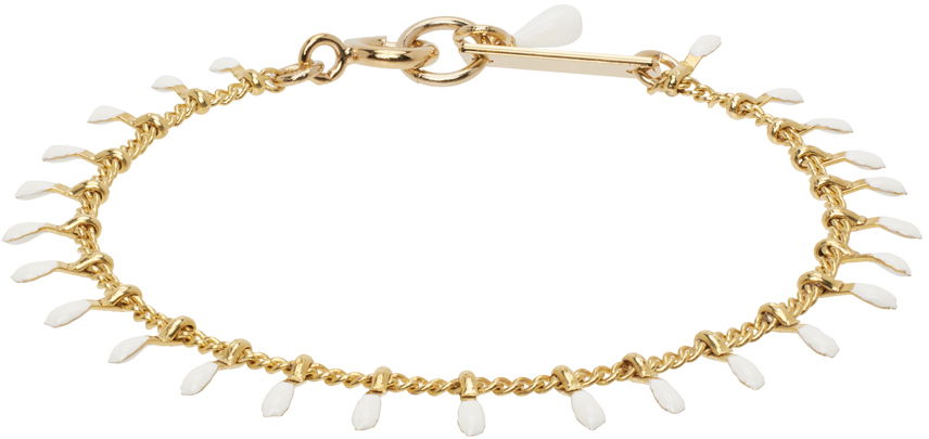 Narukvica ISABEL MARANT Gold Chain Bracelet With White Charms Bijela | BR0003FA-A3B01B, 0