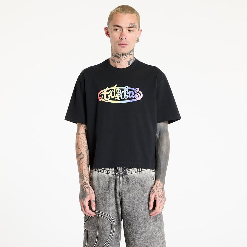 Majica kratkih rukava adidas Originals Jeremy Scott Pride Graphic Cropped T-Shirt Crna | JY2011