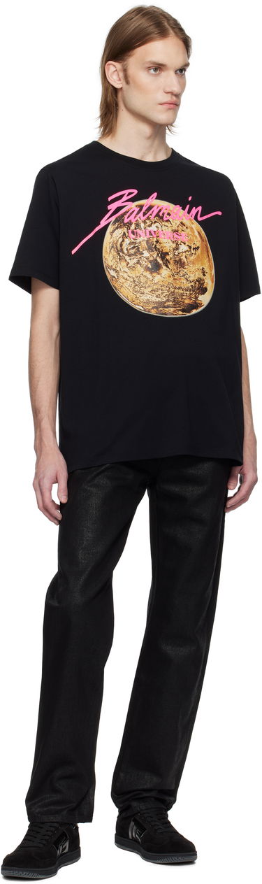 Majica kratkih rukava Balmain Balmain 'Universe' Logo & Planet Graphic T-Shirt Crna | EH0EG010GE78, 3