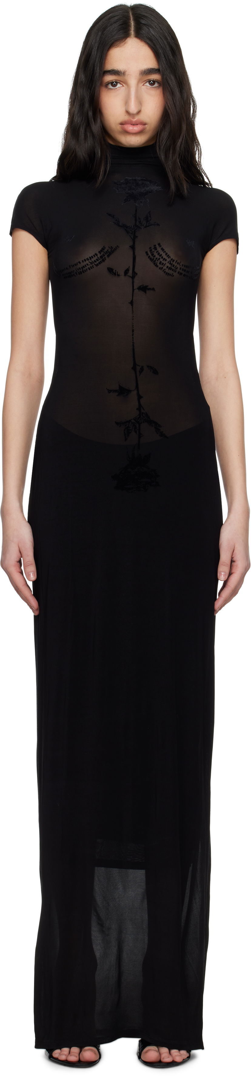 Haljina Jean Paul Gaultier Jean Paul Gaultier Viscose Jersey Maxi Dress Crna | 25/34-F-RO389I-J082-00