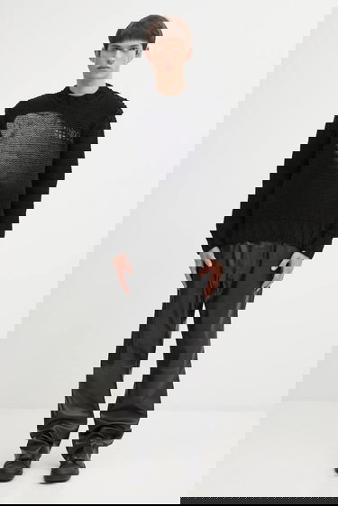 Hlače Maison Margiela MM6 Maison Margiela Faux Leather Wide Leg Pants Crna | SH2LA0045.M35455.900, 4