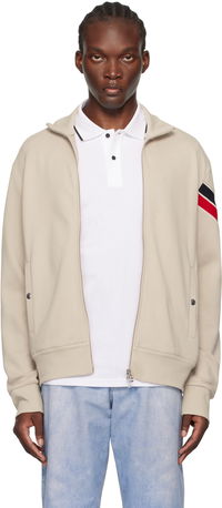 Beige Zip Up Track Jacket
