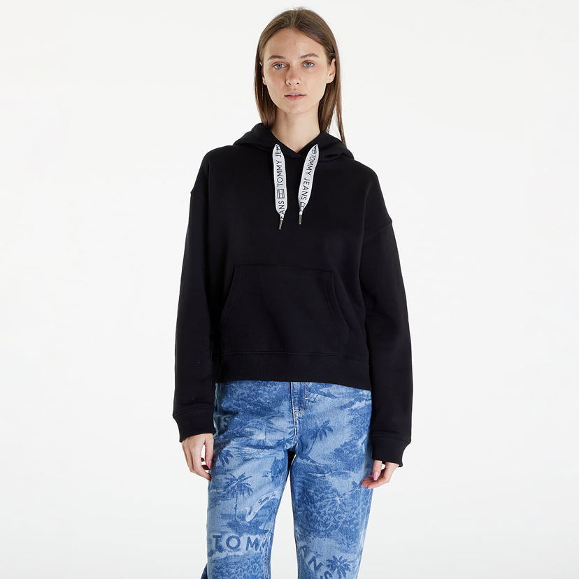 Dukserice Tommy Hilfiger Boxy Logo Drawcor Hoodie Crna | DW0DW17794 BDS