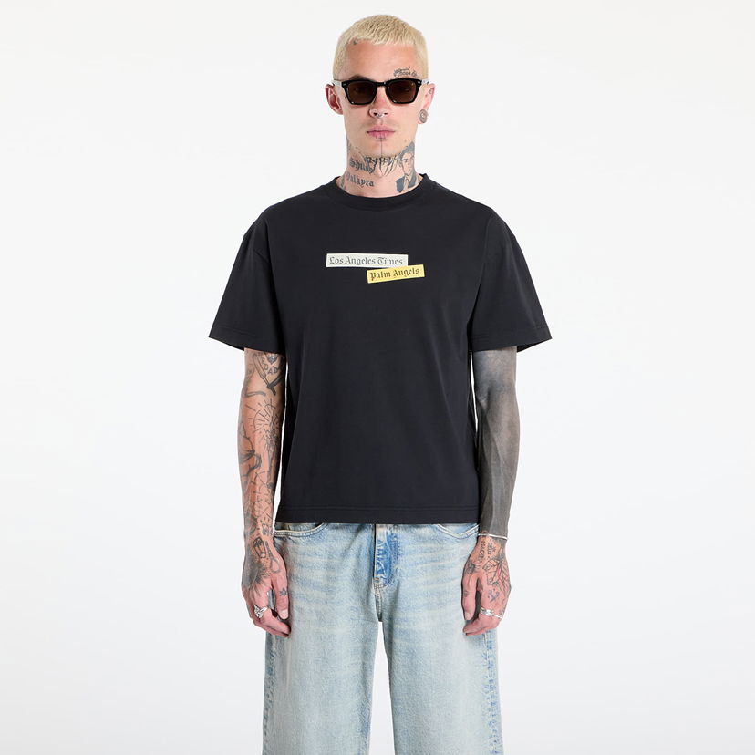 Majica kratkih rukava Palm Angels Palm Angels Paxlatimes Reg T-Shirt Crna | PMAA109F25JER0041084