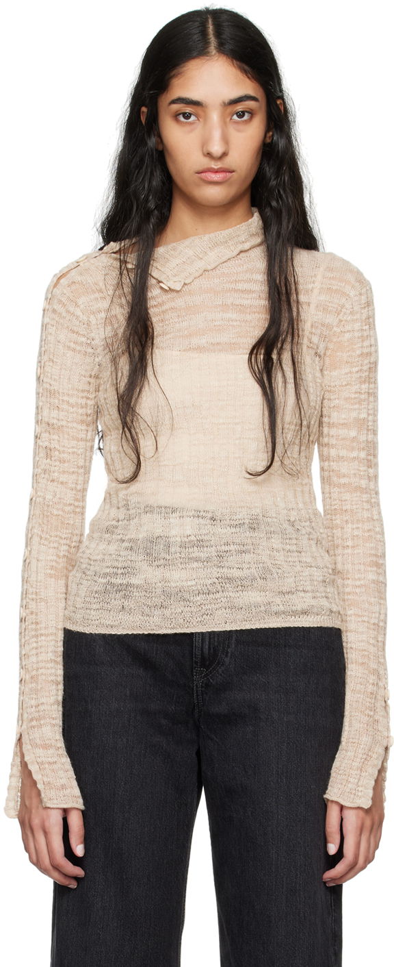 Džemper Acne Studios Beige Button Sweater Bež | A60548-