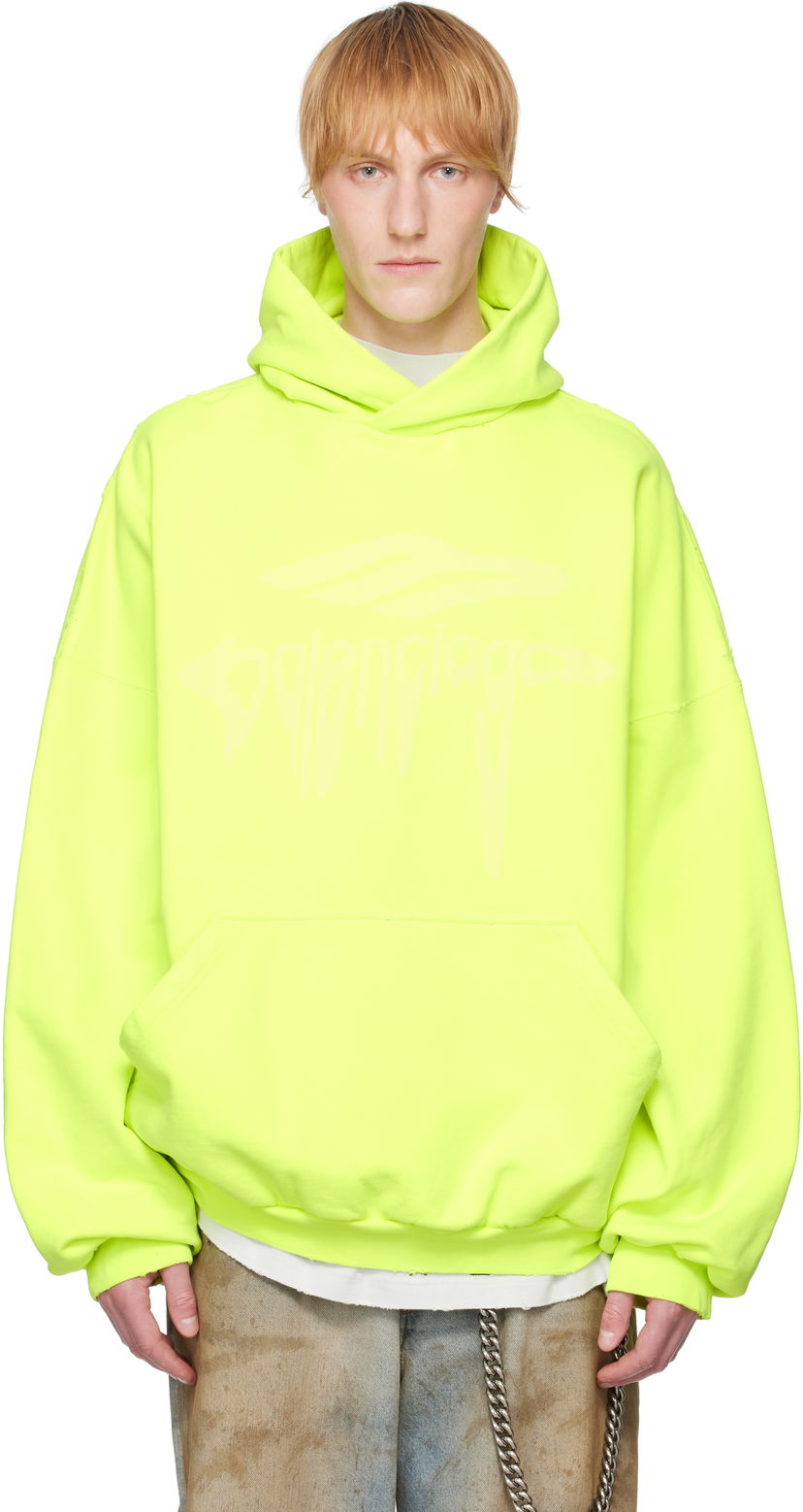 Dukserice Balenciaga Balenciaga 3B Liquified Hoodie Žuta | 803265TRVS9