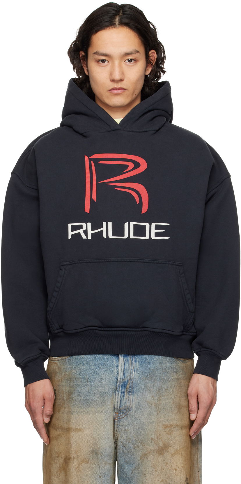 Dukserice Rhude Rhude Circuit Logo Hoodie Tamnoplava | RHSS25HO02012