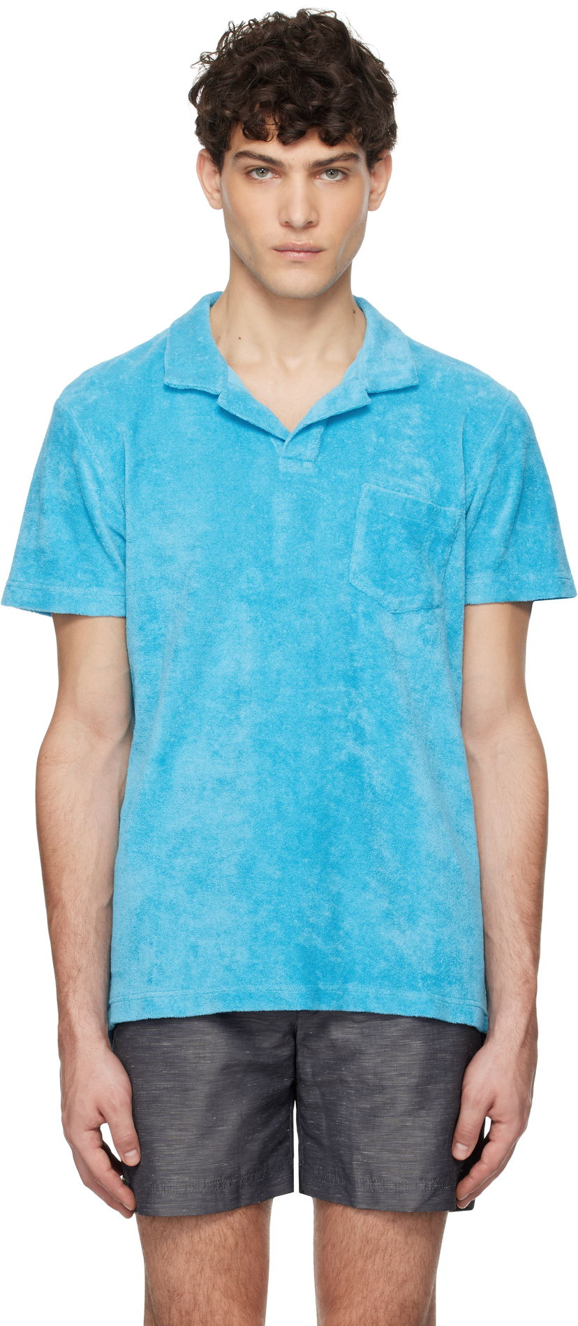 Polo majica Orlebar Brown Orlebar Brown Terry Towelling Polo Shirt Plava | 280079
