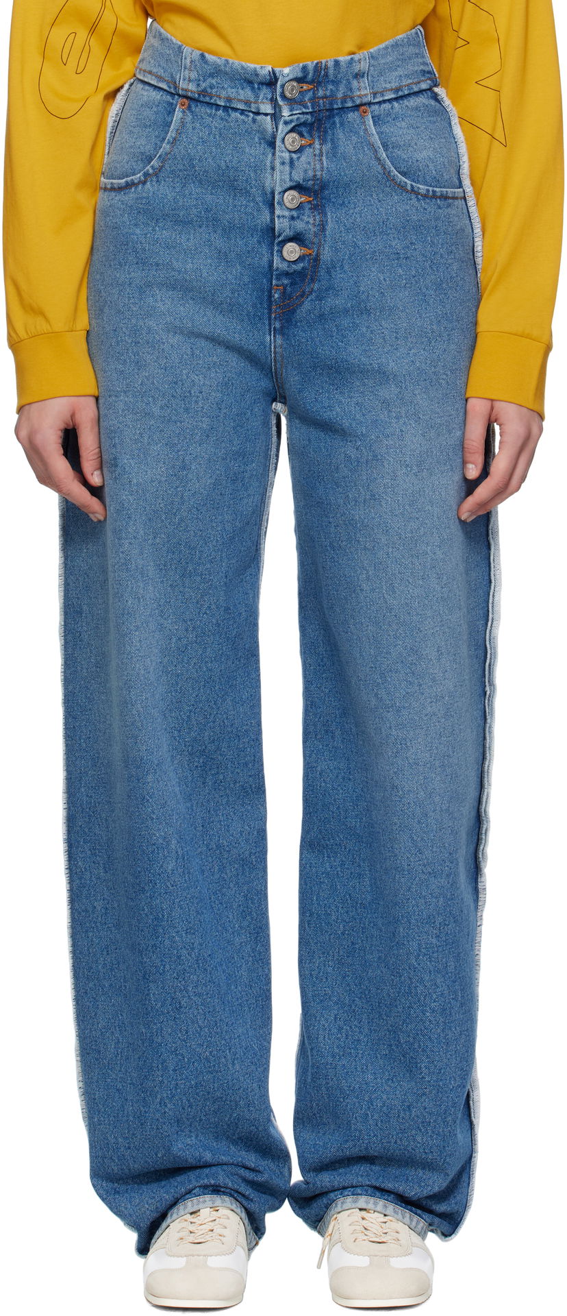 Jeans Maison Margiela MM6 Maison Margiela Raw Edge Jeans Plava | S52LA0263 M30018