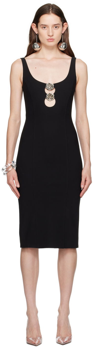 Haljina Blumarine Blumarine Midi Rose Dress Crna | P422A417A
