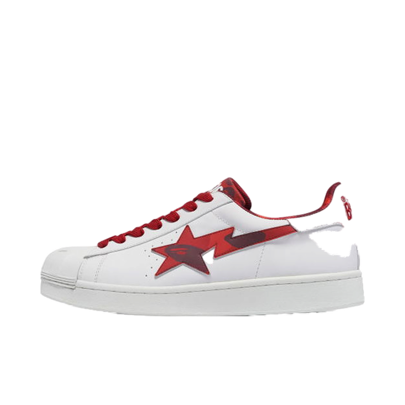 Tenisice i cipele BAPE A Bathing Ape Skull Sta White Red Bijela | 1J20191007-RED