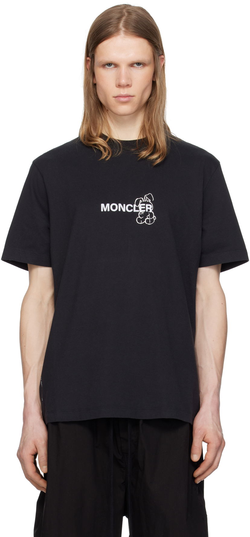 Majica kratkih rukava Moncler Moncler Genius x FRGMT Hiroshi Fujiwara Cartoon Logo T-Shirt Crna | K109U8C00004M3265