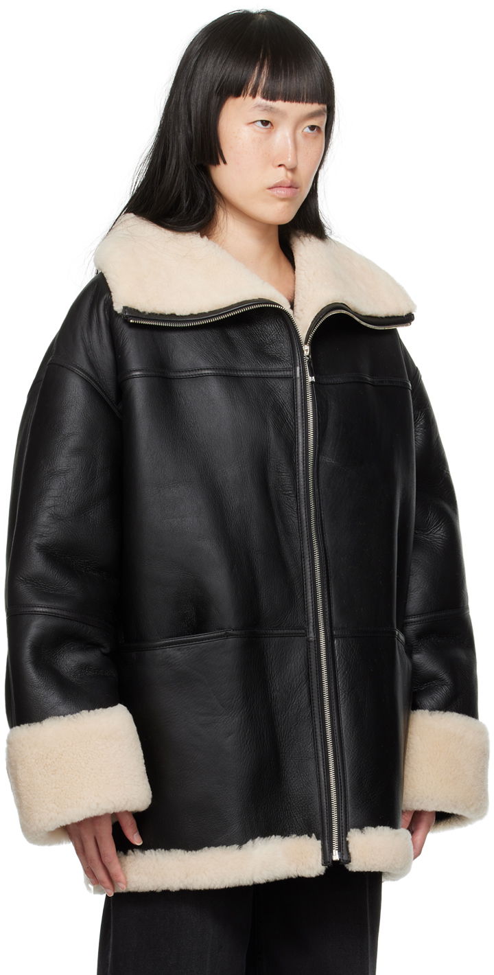 Jakna TOTEME TOTEME Signature Shearling Jacket Crna | 214-122-606, 1
