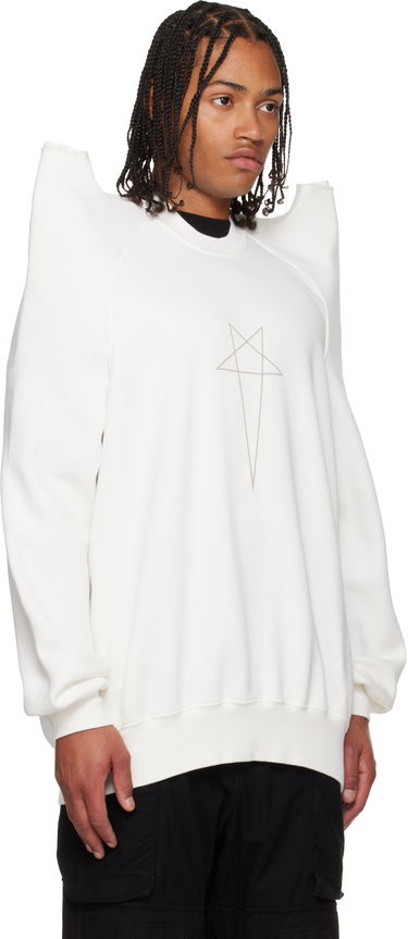 Dukserice Rick Owens Concordians Tecsweat Padded Shoulder Sweatshirt Bijela | DU02E7272 FEP3, 1