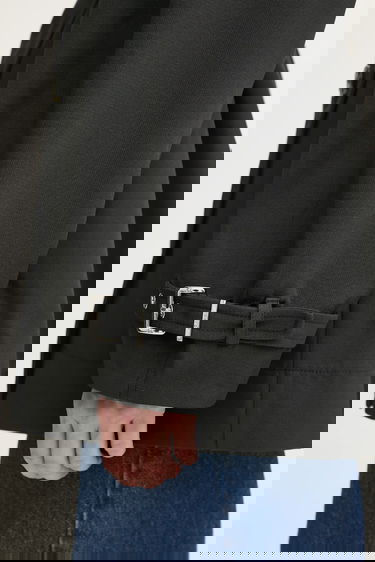 Trenčkot GANNI GANNI Heavy Twill Midi Trench Coat Crna | W0893, 4