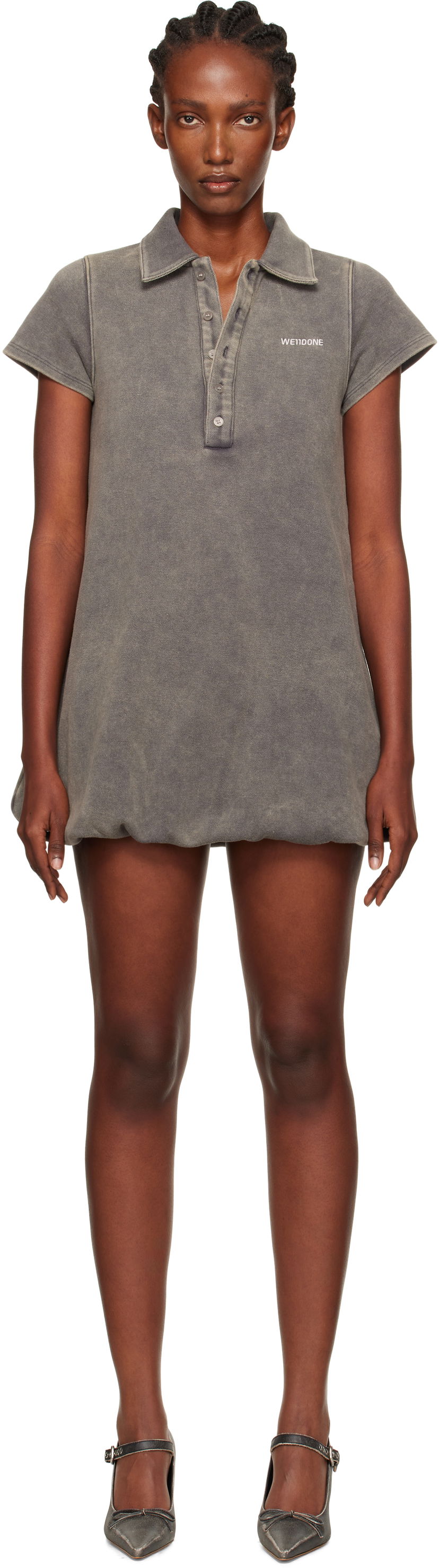 Haljina We11done We11done Bubble Polo Minidress Siva | WD-TO2-25-886-W-CH