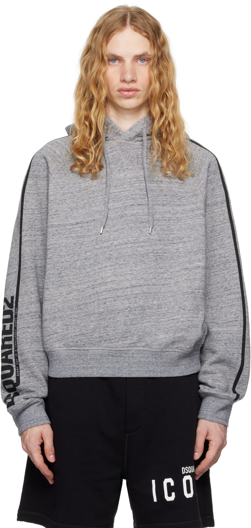 Dukserice DSQUARED2 Raglan Fit Hoodie Siva | S71GU0713_S25477