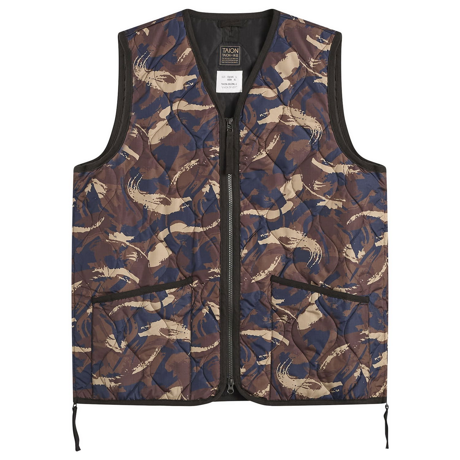 Prsluk TAION Military V-Neck Zip Down Vest Paint Camouflage Višebojno | TAION-001ZML-1-PCA, 1