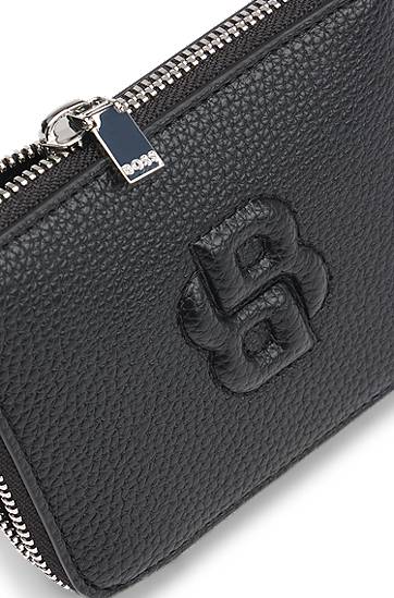 Novčanik BOSS Grained Ziparound Wallet with Double B Monogram Crna | 50542050, 1