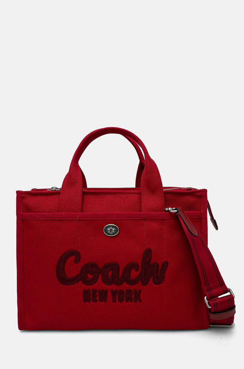 Tote bag Coach Red Canvas Tote Bag Tamnocrvena | CP158