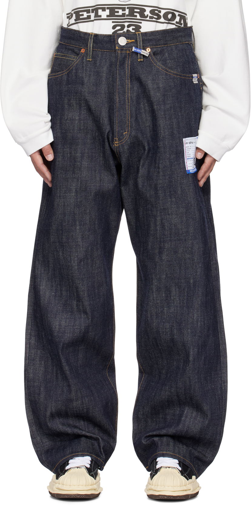 Hlače Maison MIHARA YASUHIRO Maison MIHARA YASUHIRO Selvage Denim Baggy Pants Plava | I13PT023