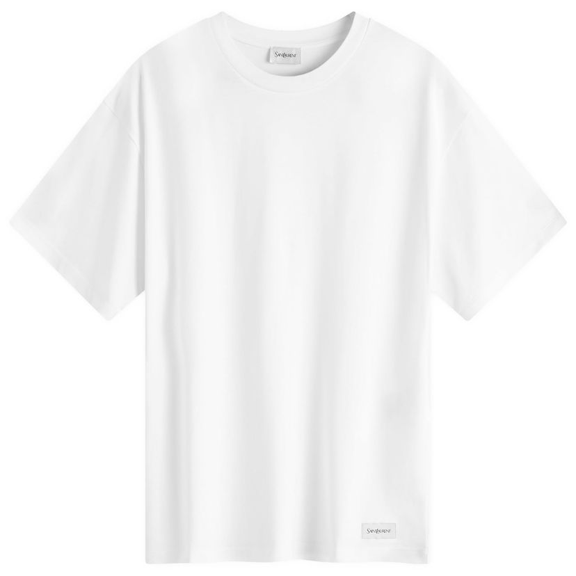 Majica kratkih rukava Saint Laurent Vintage Patch Logo T-Shirt Bijela | 798933-Y37RY-9000