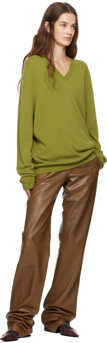 Džemper The Row Isaora V-Neck Knit Sweater Zelena | 8568-Y556, 3