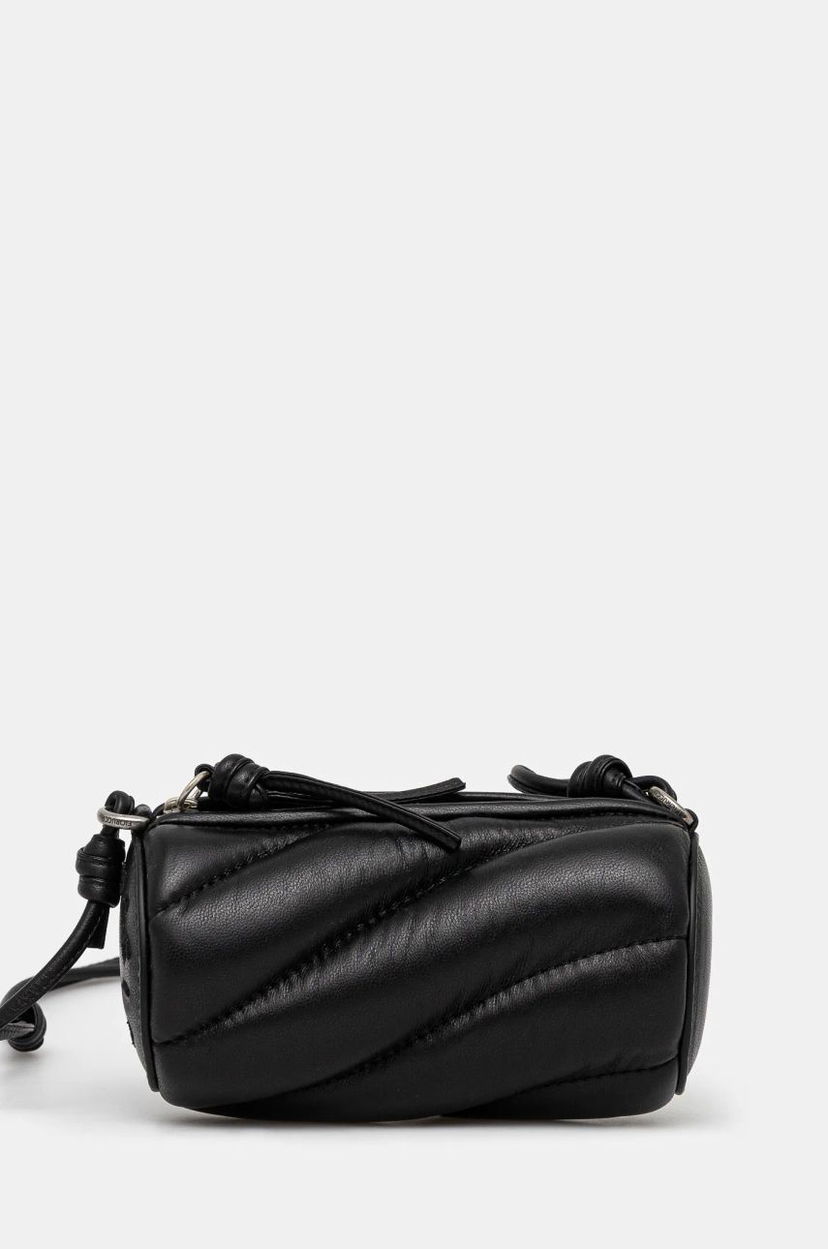 Torba za rame Fiorucci Black Leather Crossbody Bag Crna | U01FMASL005LE04BK01