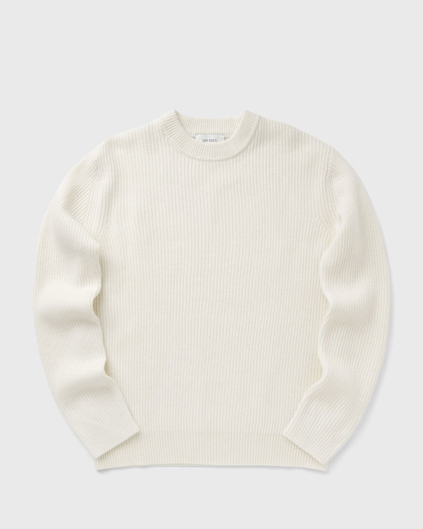 Džemper Les Deux Eddie Wool Rib Crewneck Knit Bijela | 1000471-215