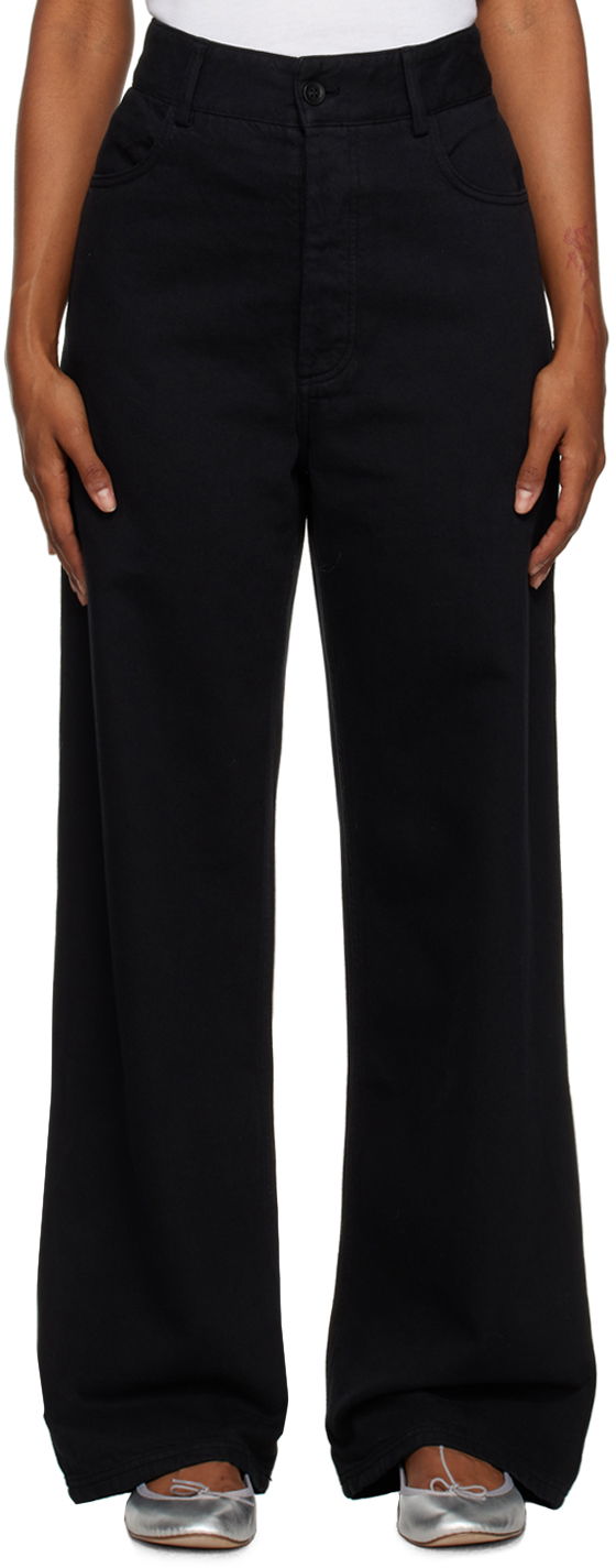 Jeans Baserange Baserange Navalo Wide-Leg Trousers Crna | TRNA-COB-WI23