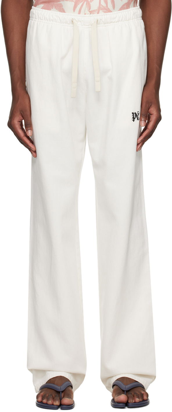 Trenirka Palm Angels Monogram Travel Sweatpants Bijela | PMCA141R24FAB0010310