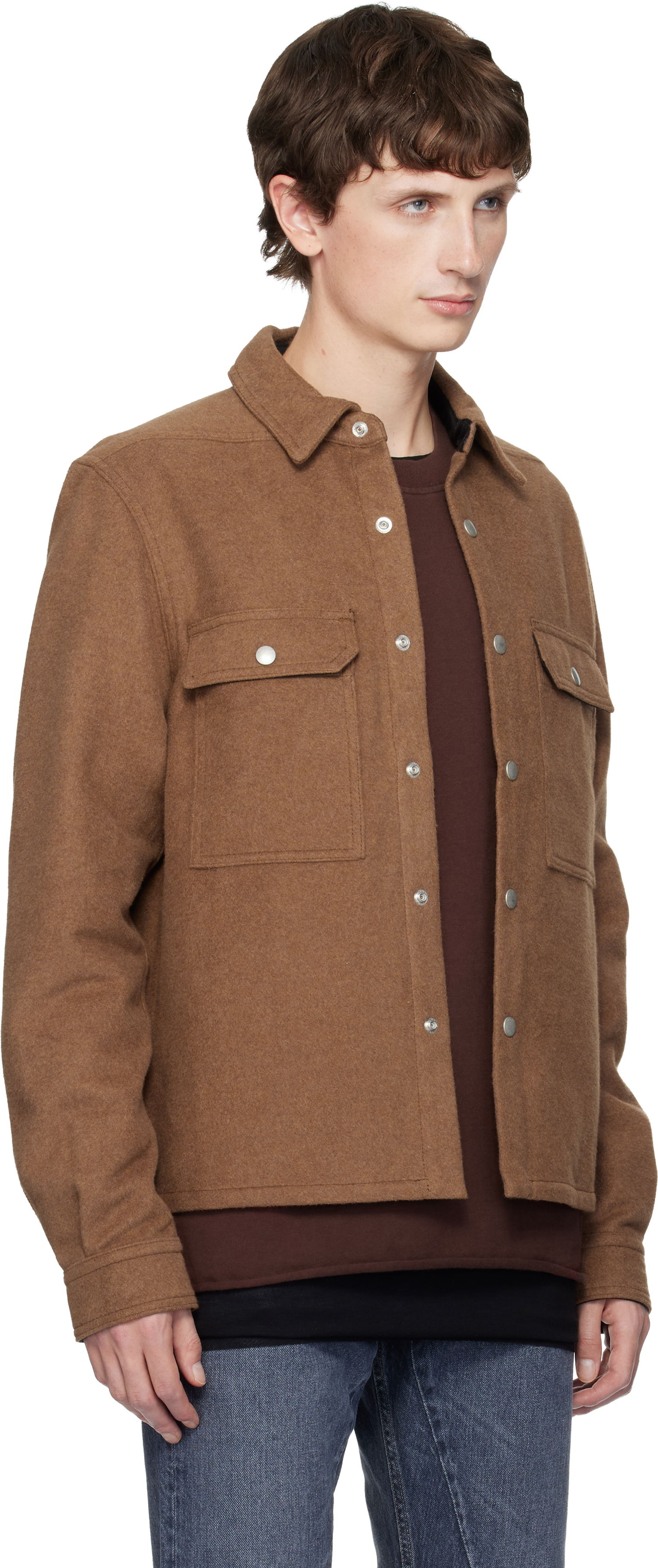 Jakna Rick Owens DRKSHDW Concordians Cropped Overshirt Smeđa | DL02E2299 CFRTJP, 1