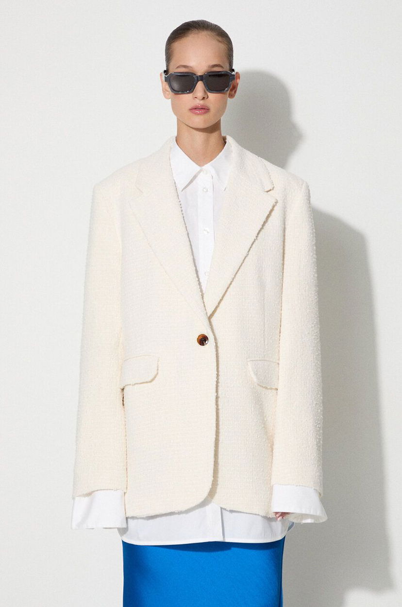 Jakna Samsoe Samsoe Single-Breasted Straight Fit Blazer Bež | F23200185