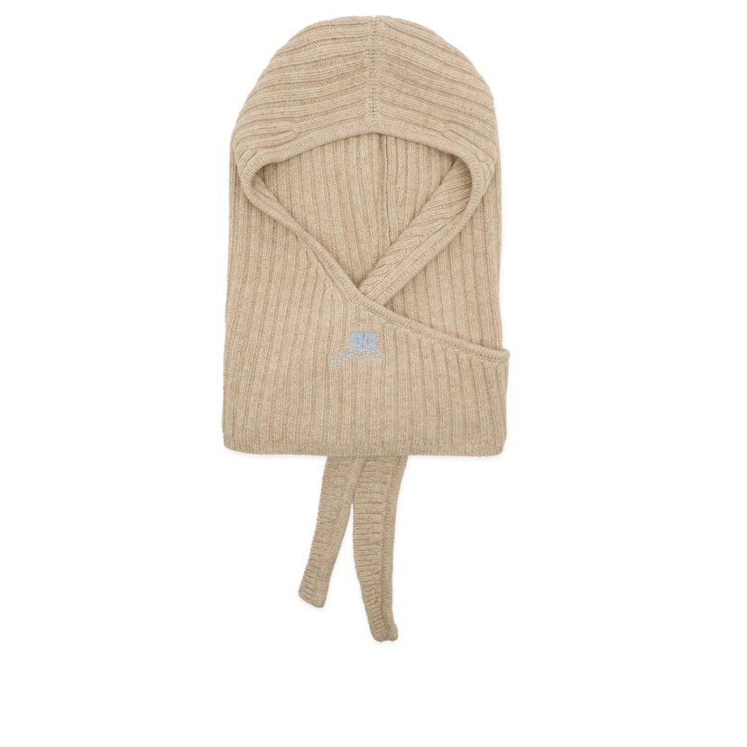 Kape i šeširi GANNI Core Future Wool Knit Balaclava Bež | A6926-934