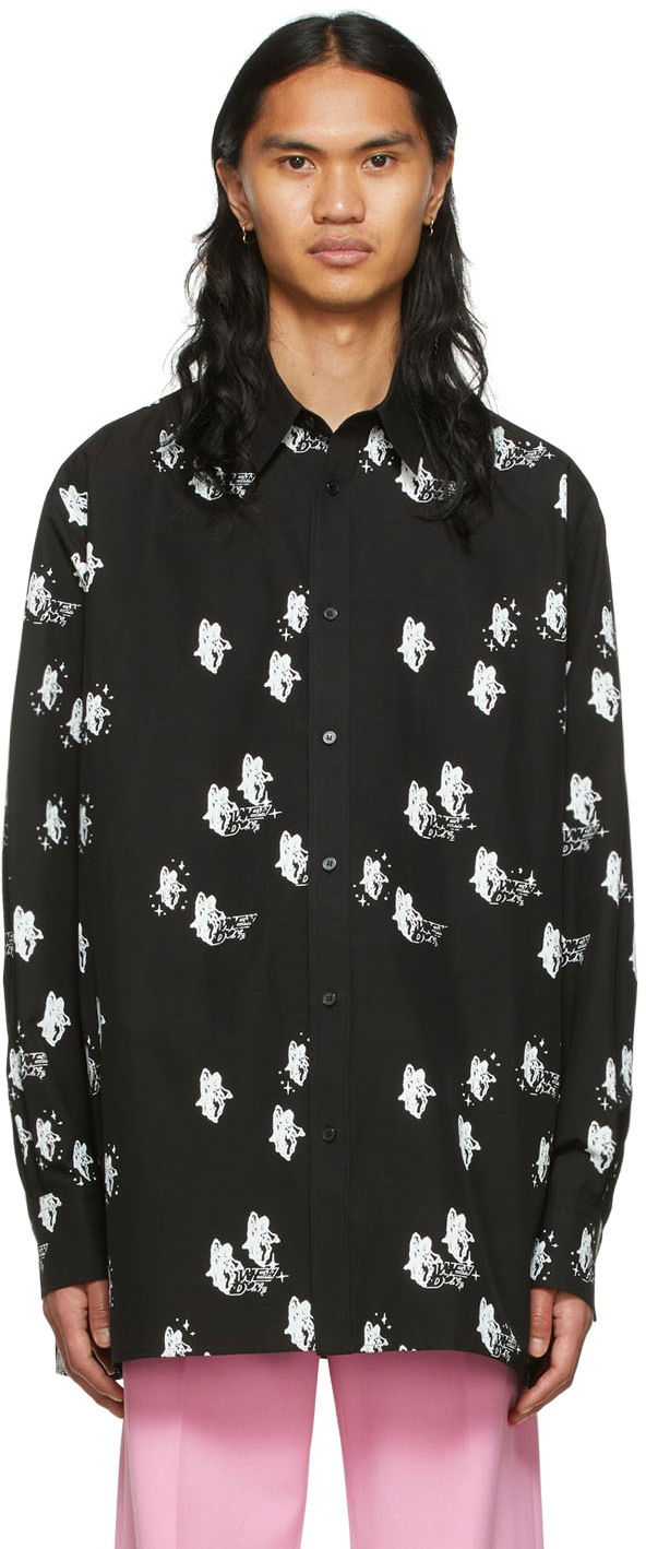 Košulja We11done Angels Print Shirt Crna | WD-BL1-22-213-U-BK