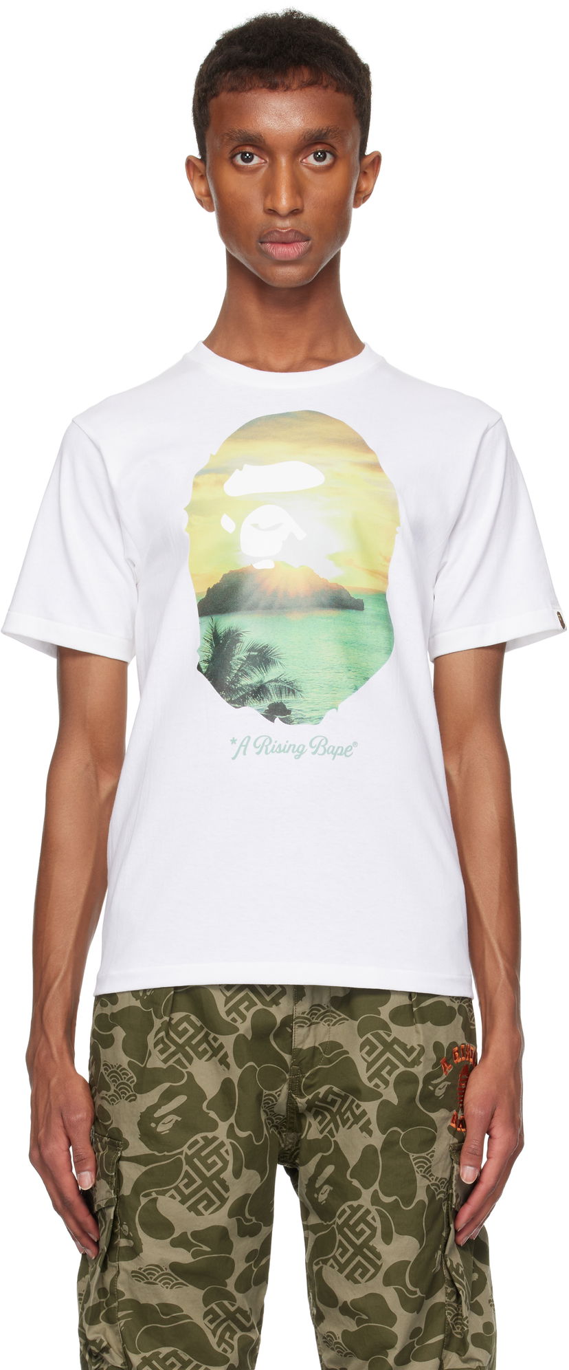 Majica kratkih rukava BAPE 'A Rising BAPE' Photo T-shirt Bijela | 001TEK301048M