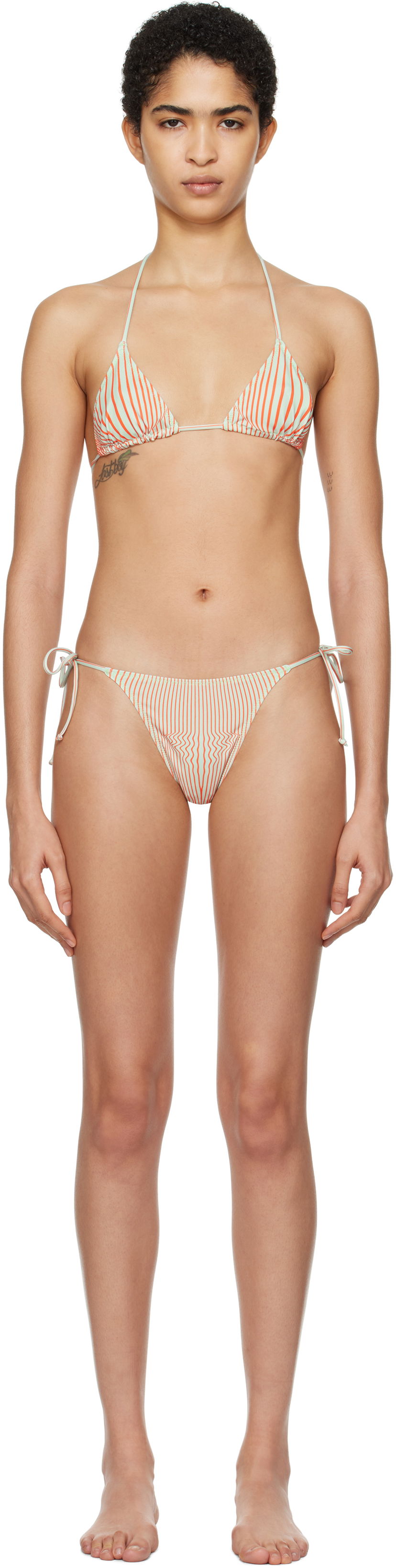 Kupaći kostimi Jean Paul Gaultier Gaultier 'The Pinstripe Body Morphing' Bikini Set Zelena | 25/33-F-BS021-J571-4216