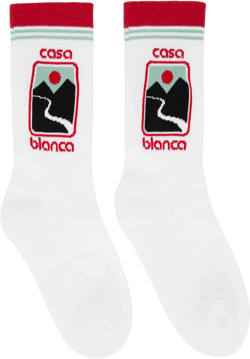 Čarape Casablanca Casablanca Sunset Valley Socks Bijela | APF25-ACC-010-03