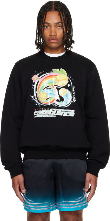 Dukserice Casablanca Casablanca Manga Tennis Ball Sweatshirt Crna | M-AW25-JTP-293-02, 0