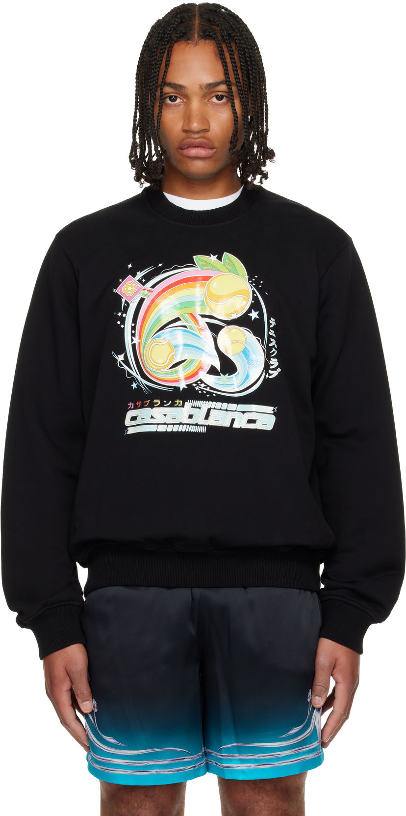 Dukserice Casablanca Casablanca Manga Tennis Ball Sweatshirt Crna | M-AW25-JTP-293-02