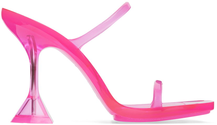 Njega cipela Amina Muaddi Amina Muaddi Brito Slipper Heeled Sandals Ružičasta | 11S333534BRI