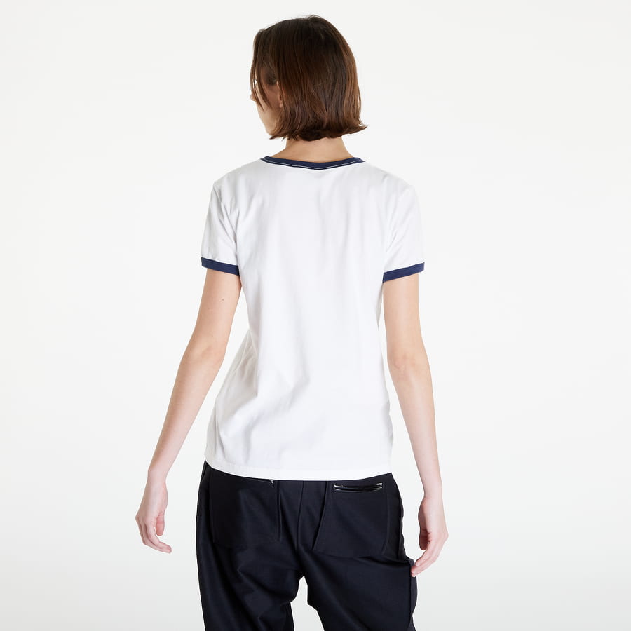 Majica kratkih rukava Patagonia P-6 Label Organic Ringer Tee Bijela | 37577 WHI, 1