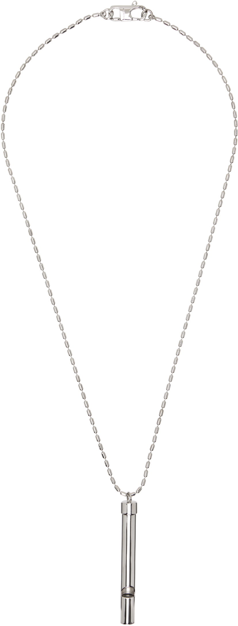 Ogrlica Maison Margiela MM6 Maison Margiela Silver-Tone Whistle Pendant Necklace Metalik | SM7UU0104 P8601