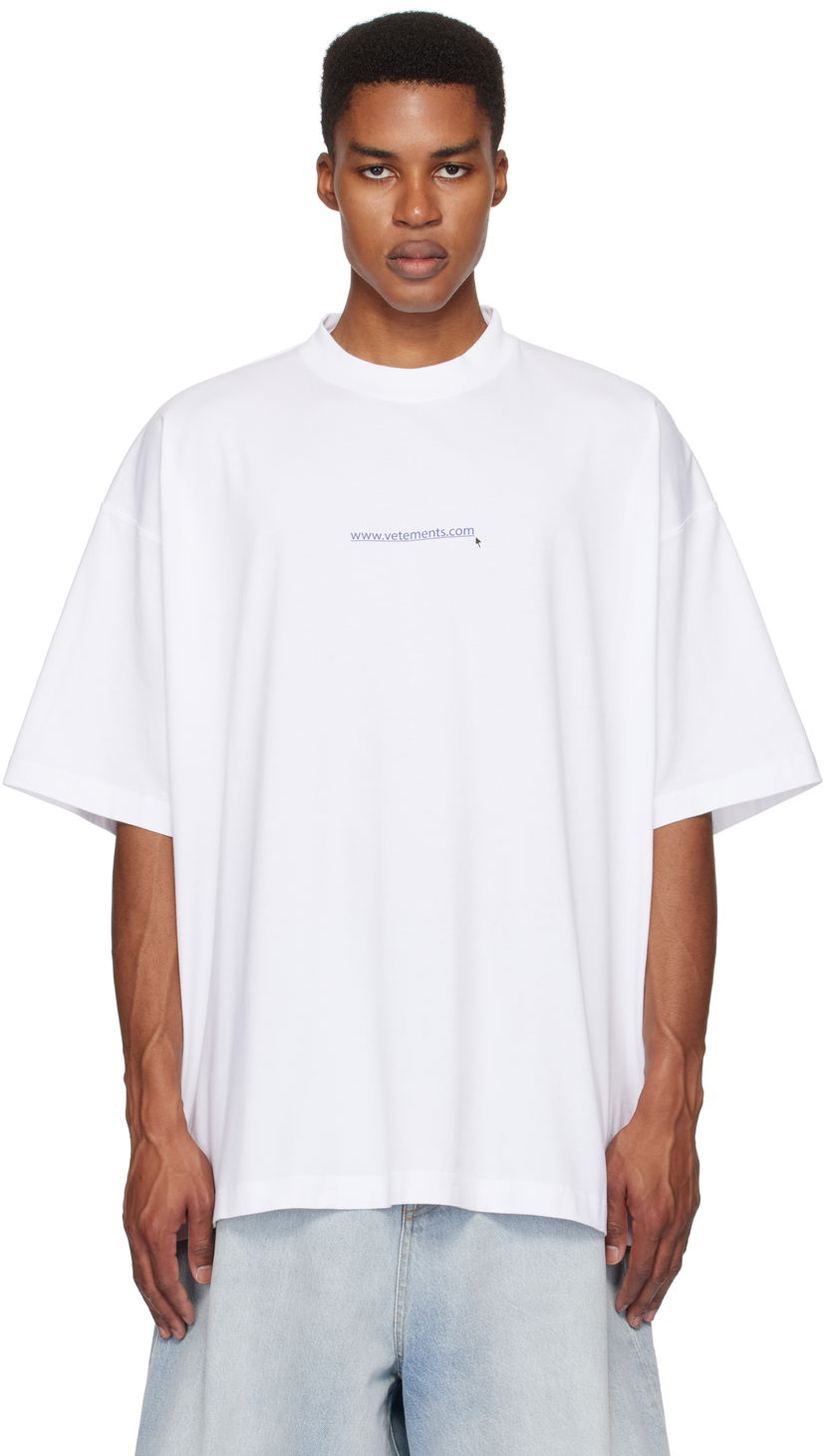Majica kratkih rukava VETEMENTS Oversized T-Shirt Website Print Bijela | UA66TR735W