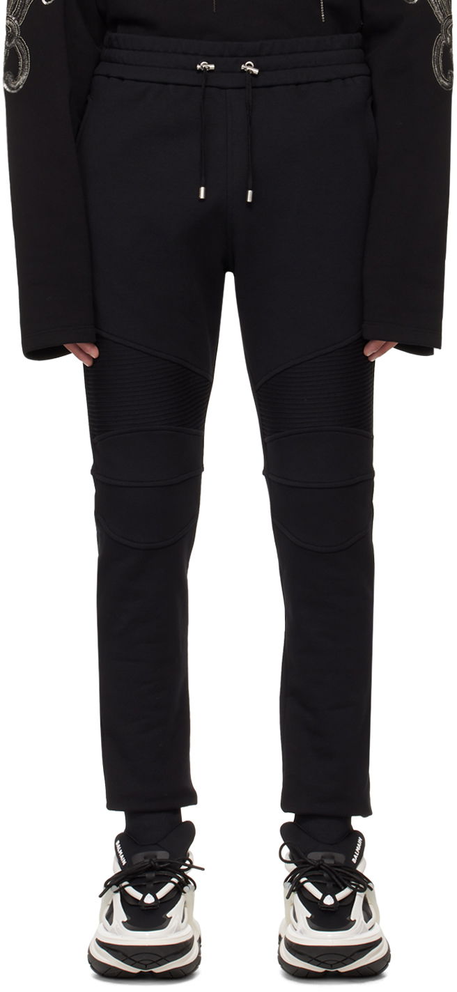Trenirka Balmain Flocked Sweatpants Crna | CH1OB000BB04